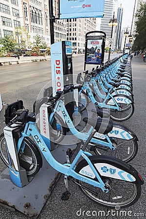 Divvy bikes, Chicago Editorial Stock Photo