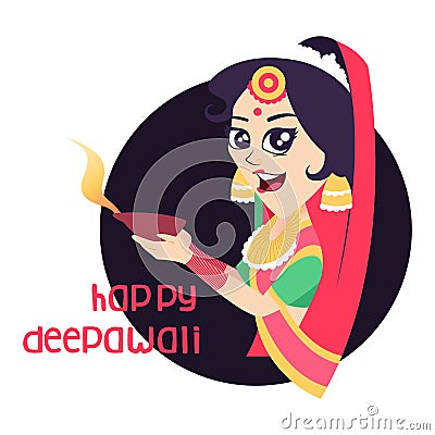 Diwali Sticker Vector Illustration