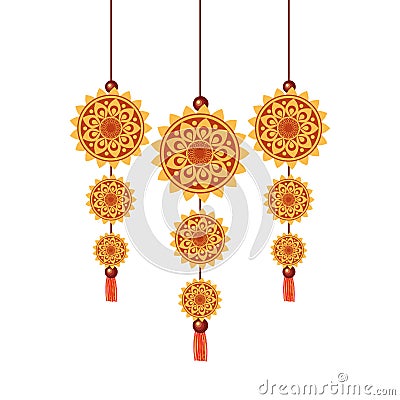 Isolated diwali amulets vector design Vector Illustration