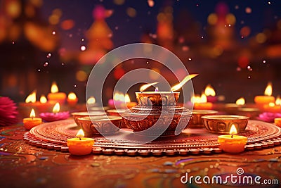 Diwali background poster featuring cultural Stock Photo