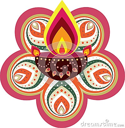 Diwali candle light Vector Illustration