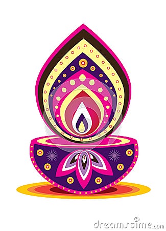 Diwali candle light Vector Illustration