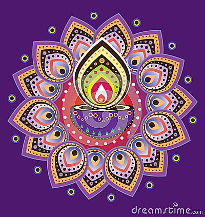 Diwali candle light Vector Illustration