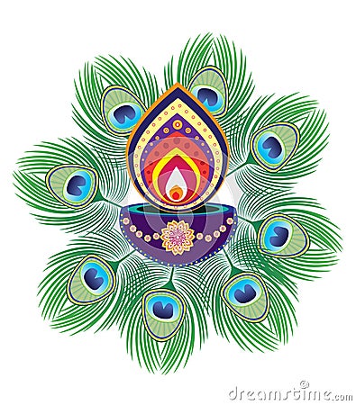 Diwali candle light Cartoon Illustration