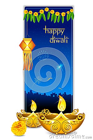 Diwali Card Vector Illustration