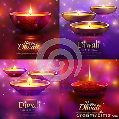 Diwali Celebration Design Concept Vector Illustration