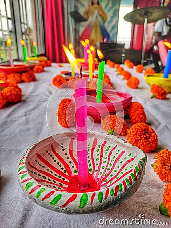 Diwali celebration lights Stock Photo