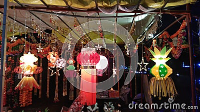 Diwali decoration electric lanterns in India for deepawali celebration Stock Photo