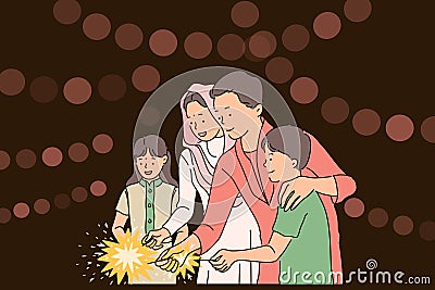 Diwali or Deepawali festival concept. Vector Illustration