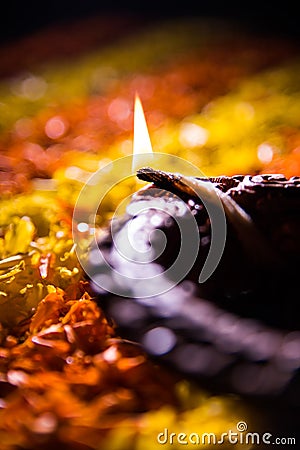 Diwali diya or auspecious oil lamp made up of teracotta Stock Photo