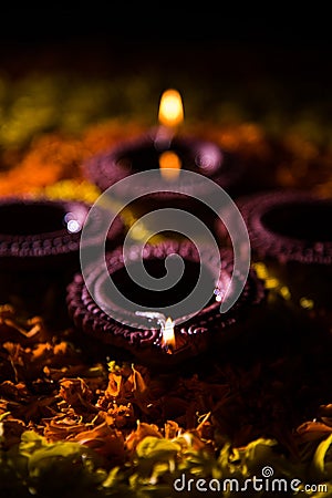 Diwali diya or auspecious oil lamp made up of teracotta Stock Photo