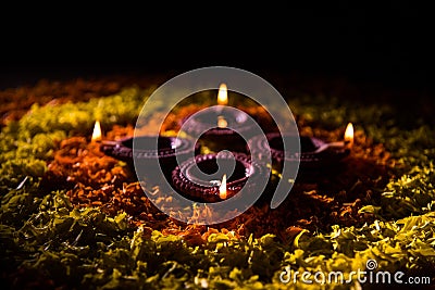 Diwali diya or auspecious oil lamp made up of teracotta Stock Photo