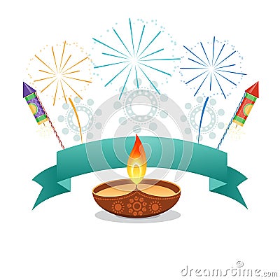 Diwali diya background Vector Illustration