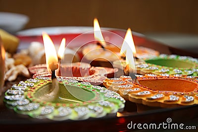 Diwali diyas Stock Photo