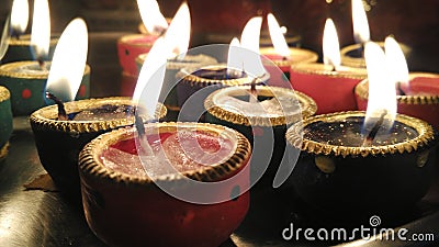 Diwali diyas lightning Stock Photo