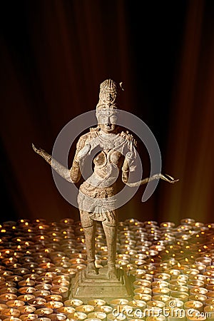 Diwali Festival of Light. Hindu goddess Lakshmi in divine candle Stock Photo