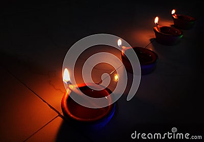 Diwali Festival Flame Light Stock Photo