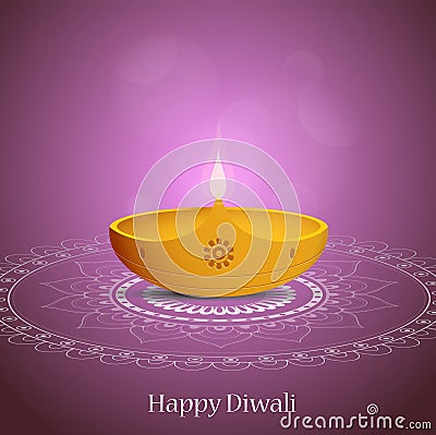 Diwali greeting card design Vector Illustration