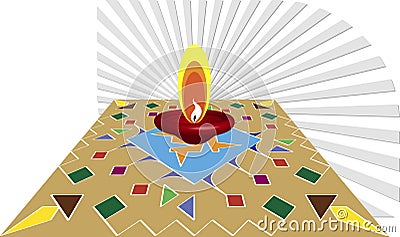 Diwali Greeting Vector Illustration