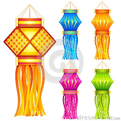 Diwali Hanging Lantern Vector Illustration