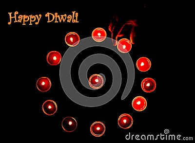 Diwali lamp poster Stock Photo