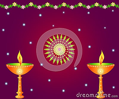 Diwali lamps Stock Photo