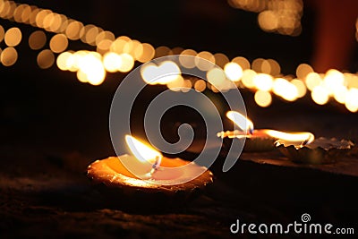 Diwali Lamps Stock Photo