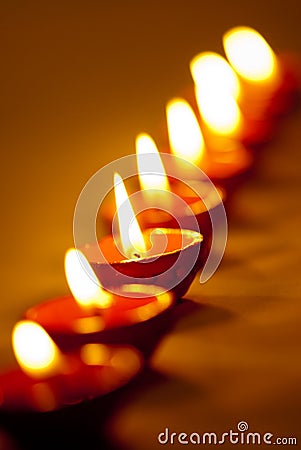Diwali Lamps Stock Photo