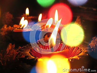 Diwali Lamps Stock Photo