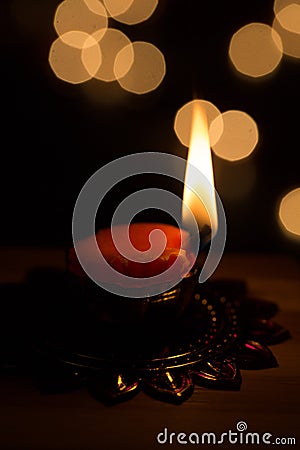 Diwali lights and diyas Stock Photo