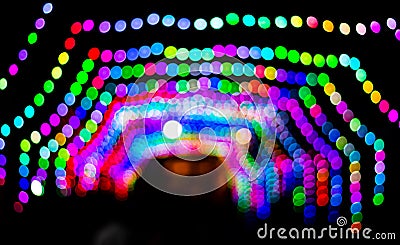 Diwali night medium exposure photography with lights in chain in pandle hopping in barasat kolkata during diwali Stock Photo