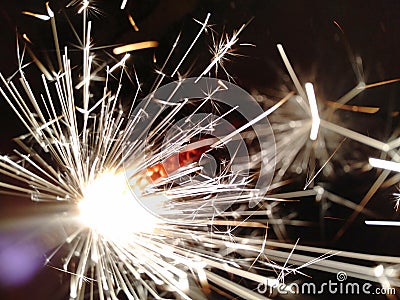 Diwali night fireworks sparkler Stock Photo