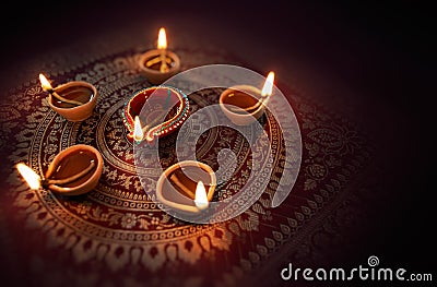 Diwali Oil Lamp Stock Photo