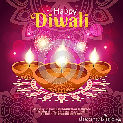 Diwali Realistic Illustration Vector Illustration