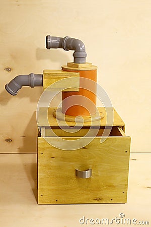 DIY Cyclone Separator with dust drawer Stock Photo