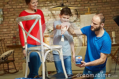 Diy family Stock Photo