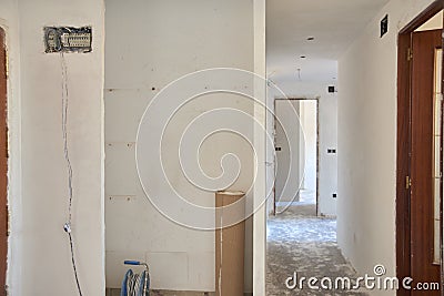 DIY, house indoor improvements in a messy room construction Stock Photo