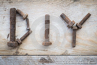 DIY made up from old rusty screws. Stock Photo