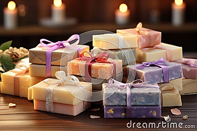 DIY Soap Making Kits for Personalized Gifts Stock Photo