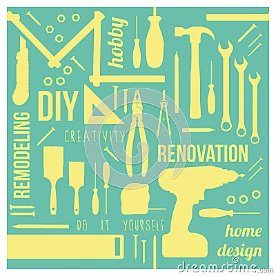 DIY tools with concepts Vector Illustration