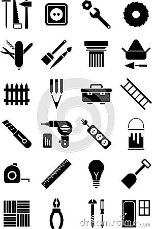 DIY tools icons Vector Illustration