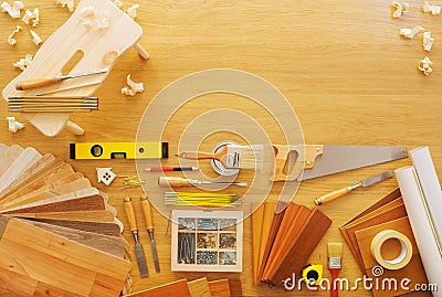 DIY work table Stock Photo