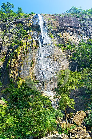 The Diyaluma Falls in Koslanda Stock Photo