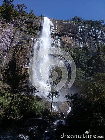 Water fall from mountain, in Sri lanka Stock Photo