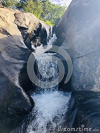 Diyaluma waterfall in Sri Lanka Stock Photo