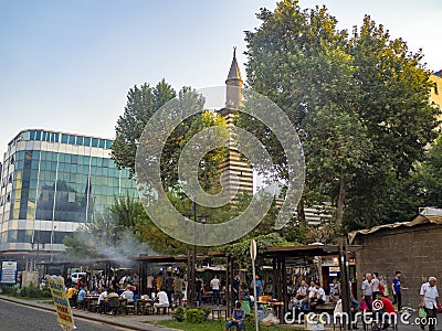 DIYARBAKIR, TURKEY - August 25, 2018: View of the mountain gate squaredag kapi meydani Editorial Stock Photo