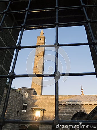 Diyarbakir turkey hz. suleyman mosque and minaret Stock Photo