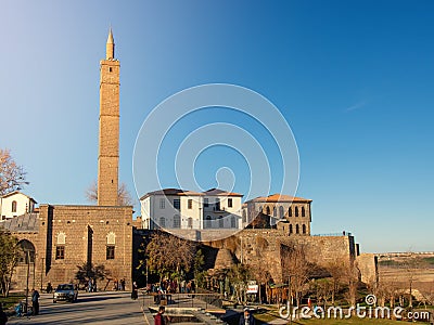 Diyarbakir, turkey - 10 january 2018: View of the `hz. suleyman mosque` the central of diyarbakir, a very old mosque and a tour Editorial Stock Photo