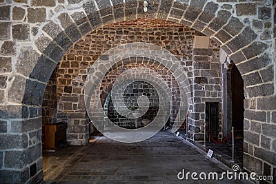 Virgin Mary Syriac Orthodox Church in Diyarbakir, Turkey. Detail from inside the church. Editorial Stock Photo