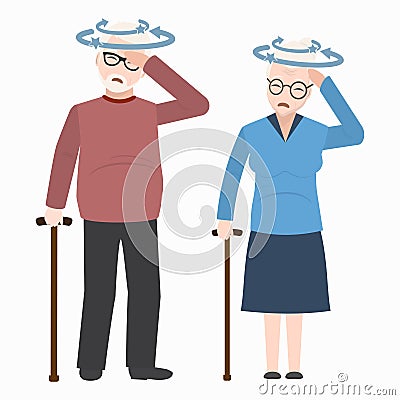 Dizziness elderly icon. Medicine sign Vector Illustration